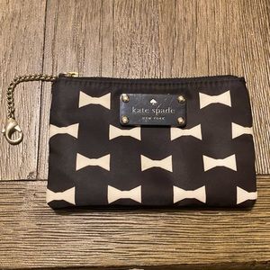 NWOT Kate Spade Wallet on Chain | Black and White Bow Print